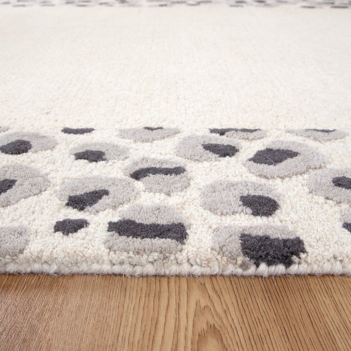 Nirvana Frame STONE/GREY Wool Rug - Ruggy