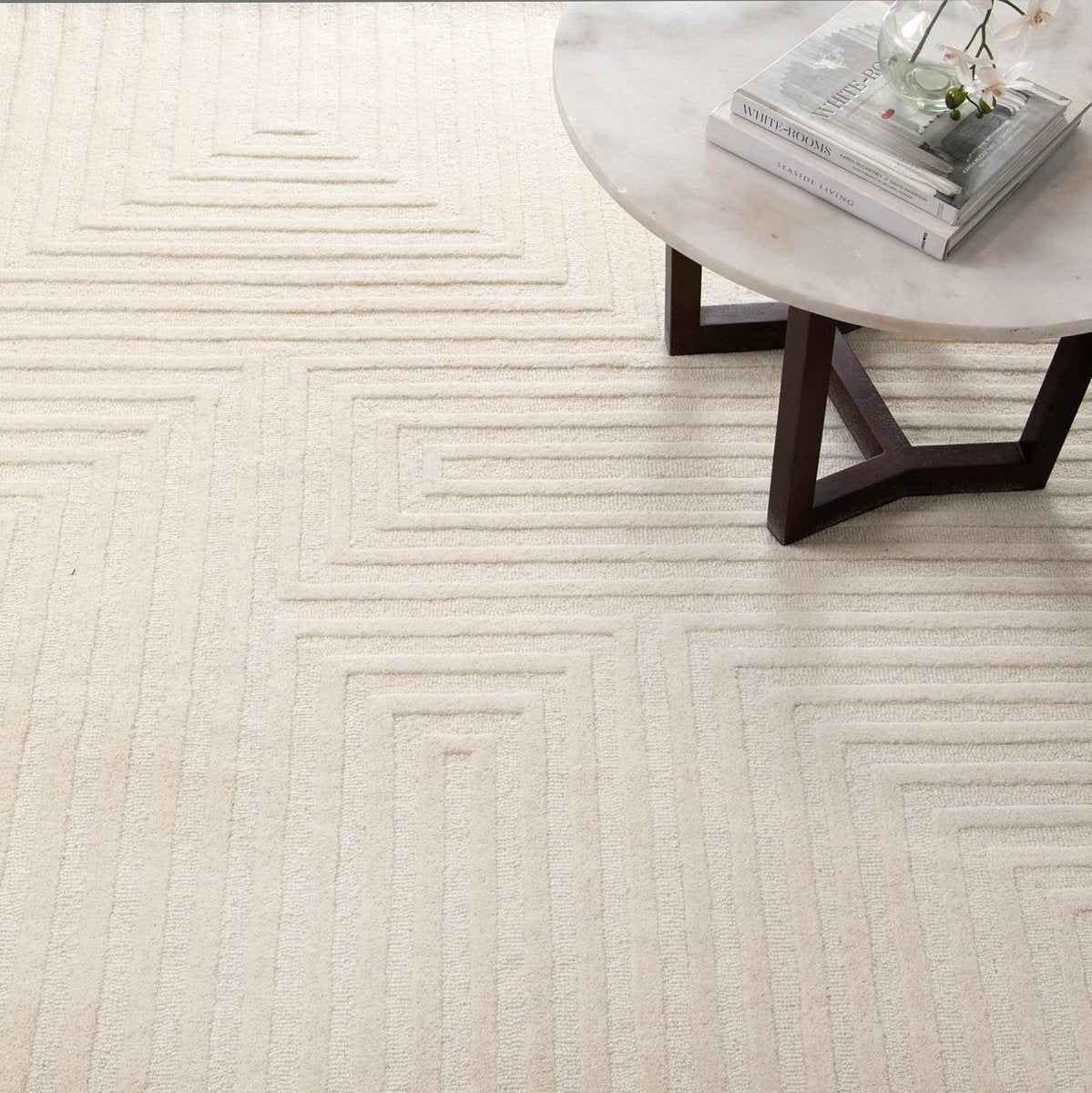 Nirvana Recline IVORY Wool Rug - Ruggy