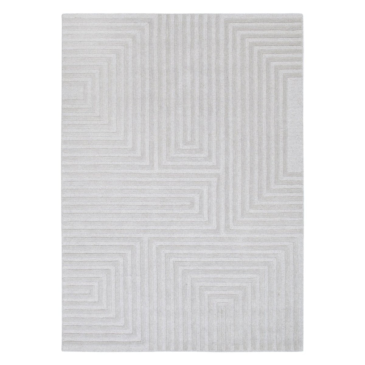 Nirvana Recline SILVER Wool Rug - Ruggy