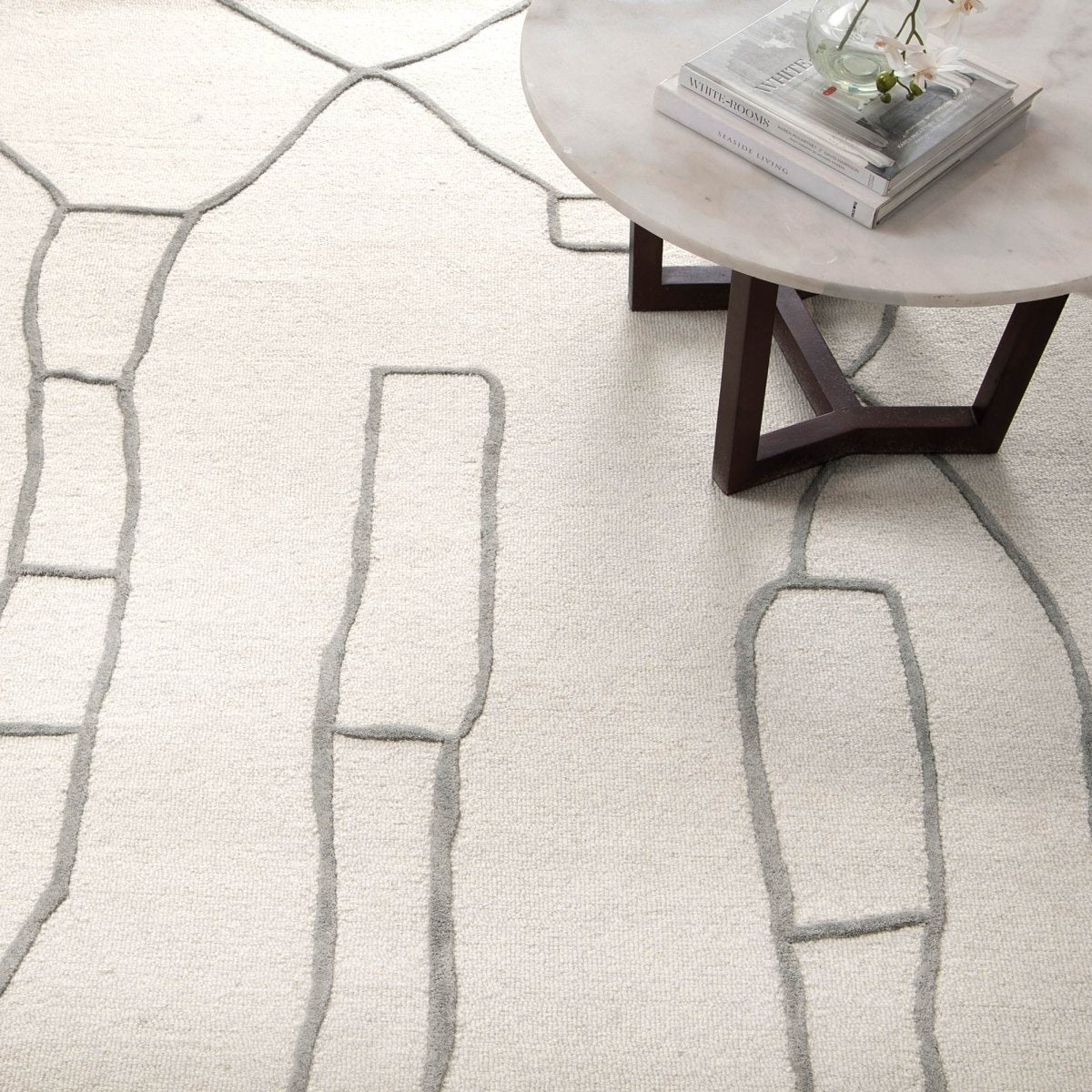 Nirvana Sketch IVORY/GREY Wool Rug - Ruggy