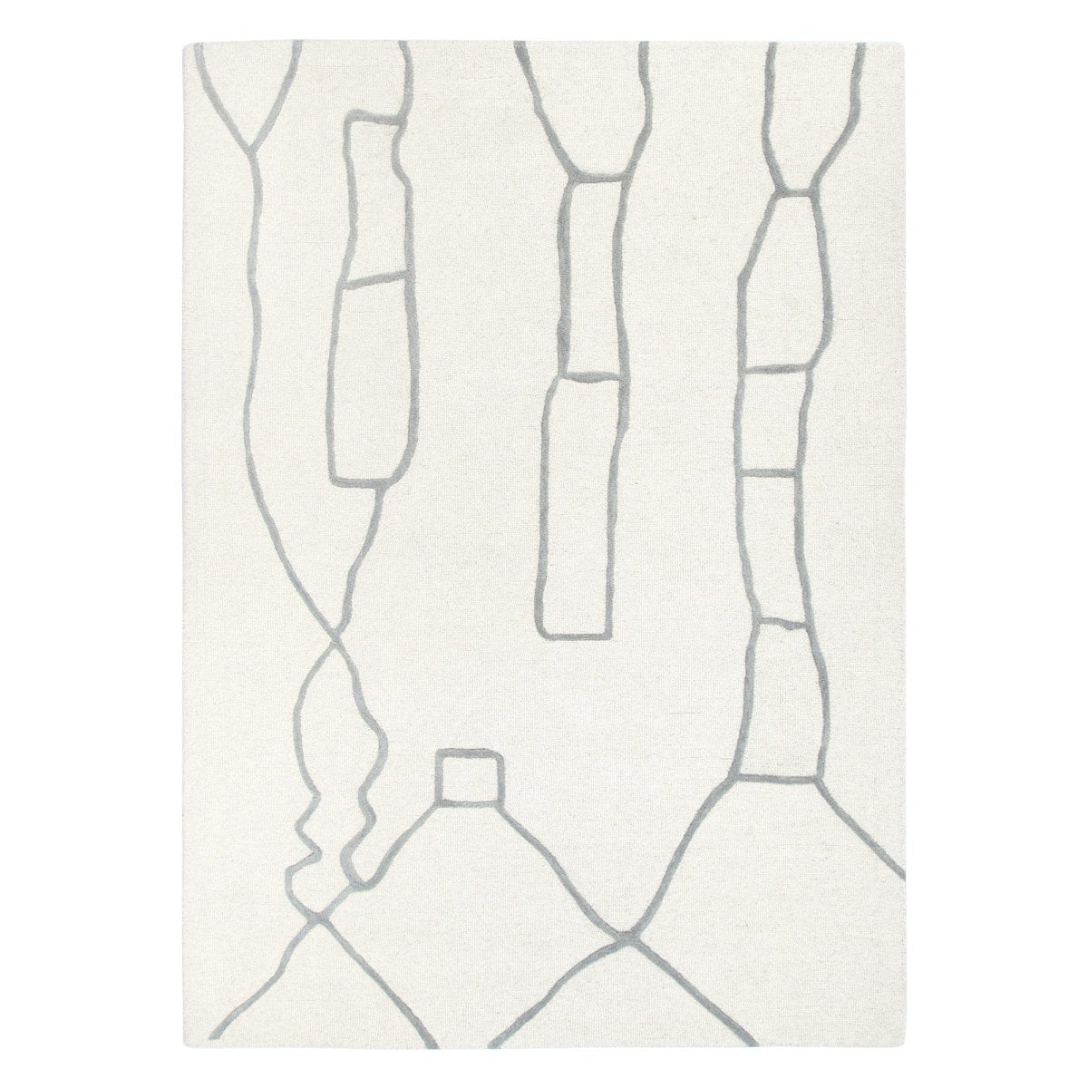 Nirvana Sketch IVORY/GREY Wool Rug - Ruggy