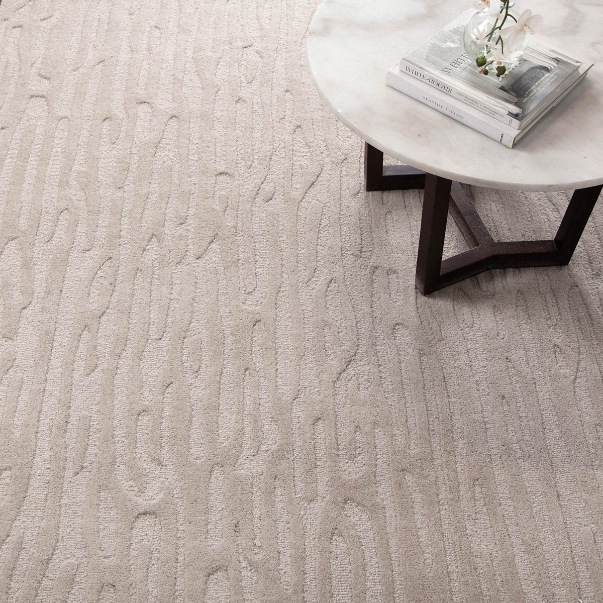 Nirvana Vayne BEIGE Wool Rug - Ruggy