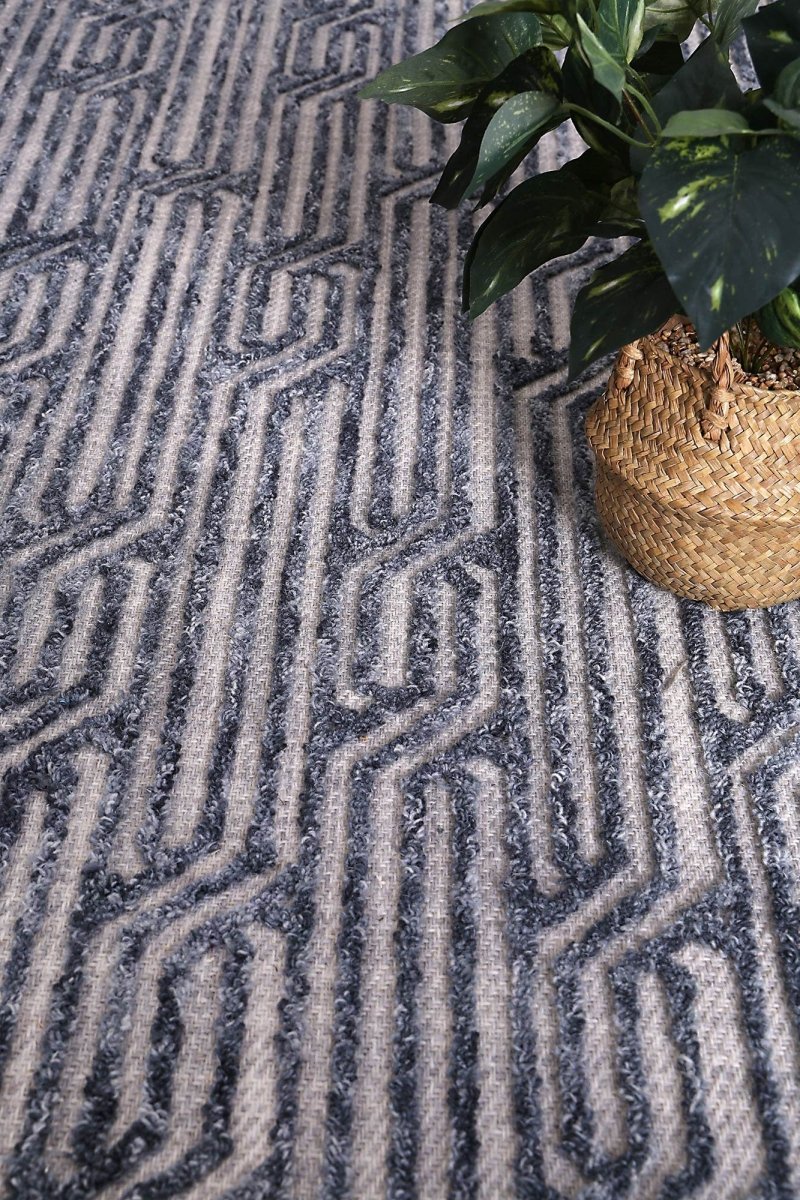 Noble Almeria Blue Contemporary Rug - Ruggy