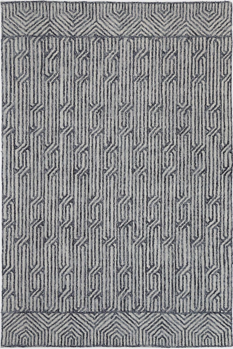 Noble Almeria Blue Contemporary Rug - Ruggy