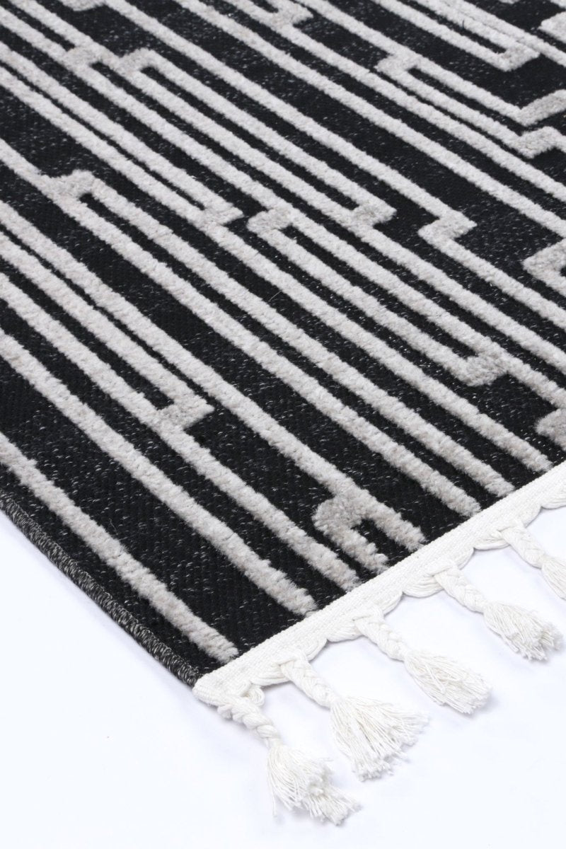 Oasis Arcadia Geomteric Black and White Rug - Ruggy