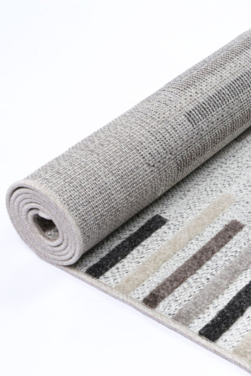 Oasis Attica Diamond Stone and Grey Rug - Ruggy