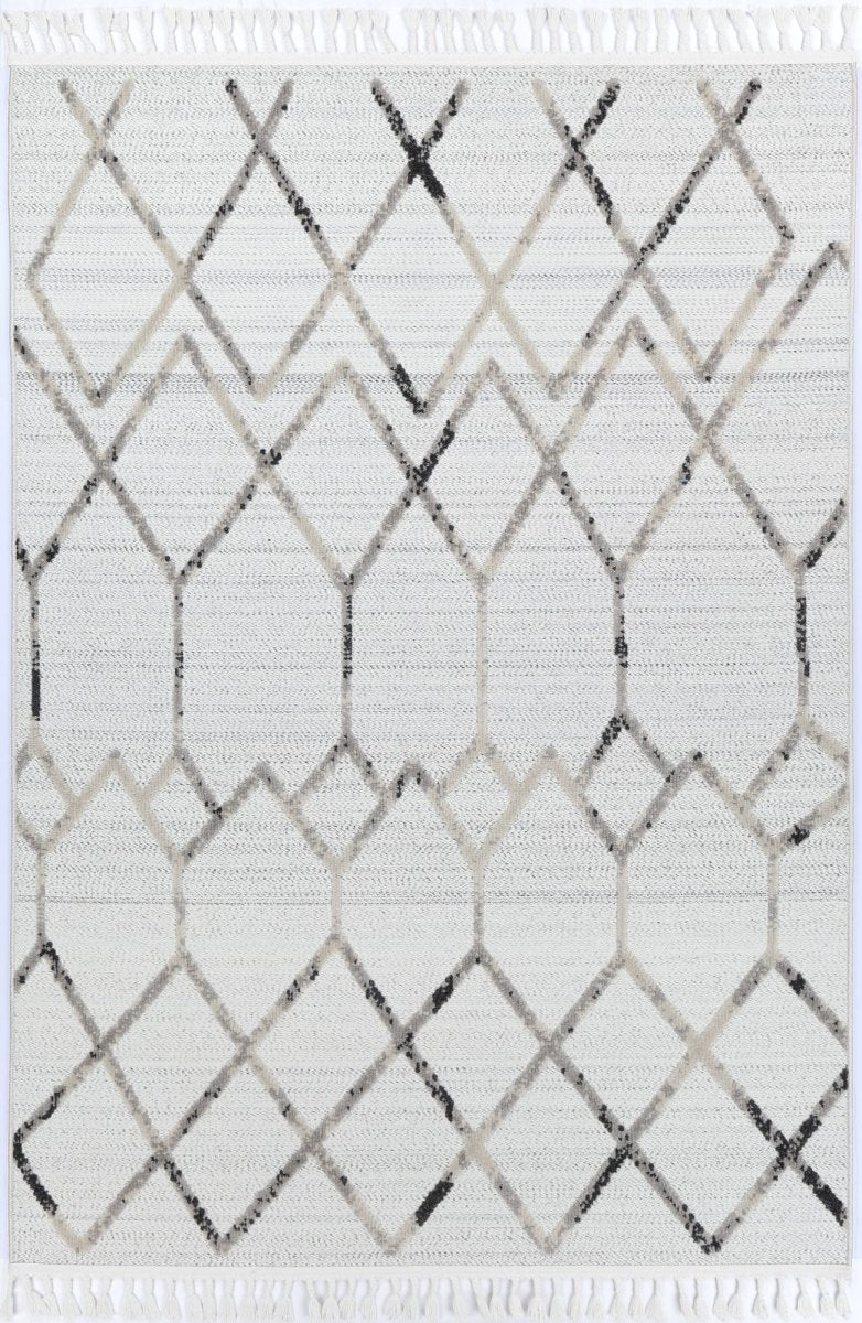 Oasis Dorian Geometric Cream and Taupe Rug - Ruggy