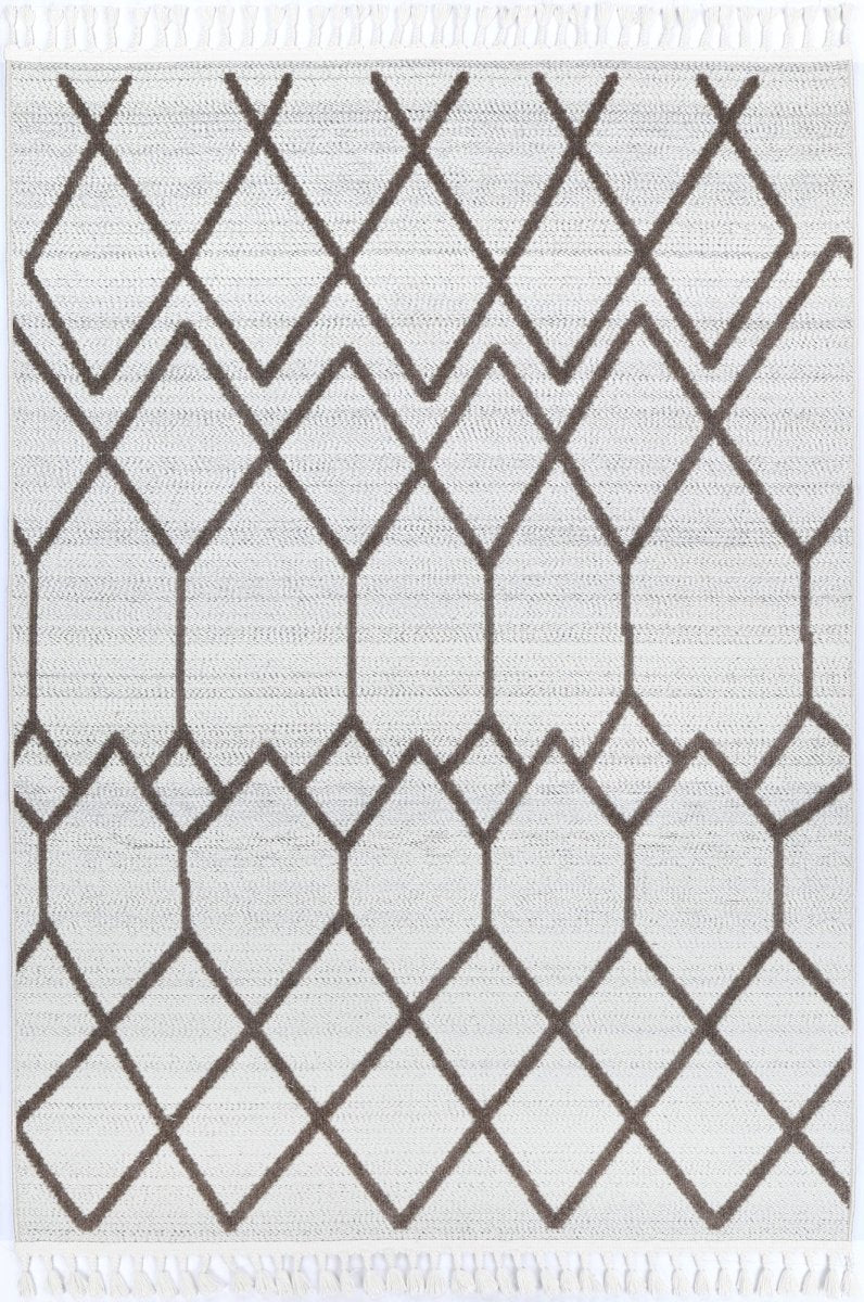 Oasis Lelantine Geometric Cream and Brown Rug - Ruggy