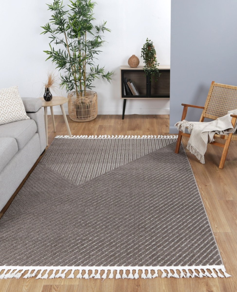 Oasis Thasos Overlay Taupe Rug - Ruggy