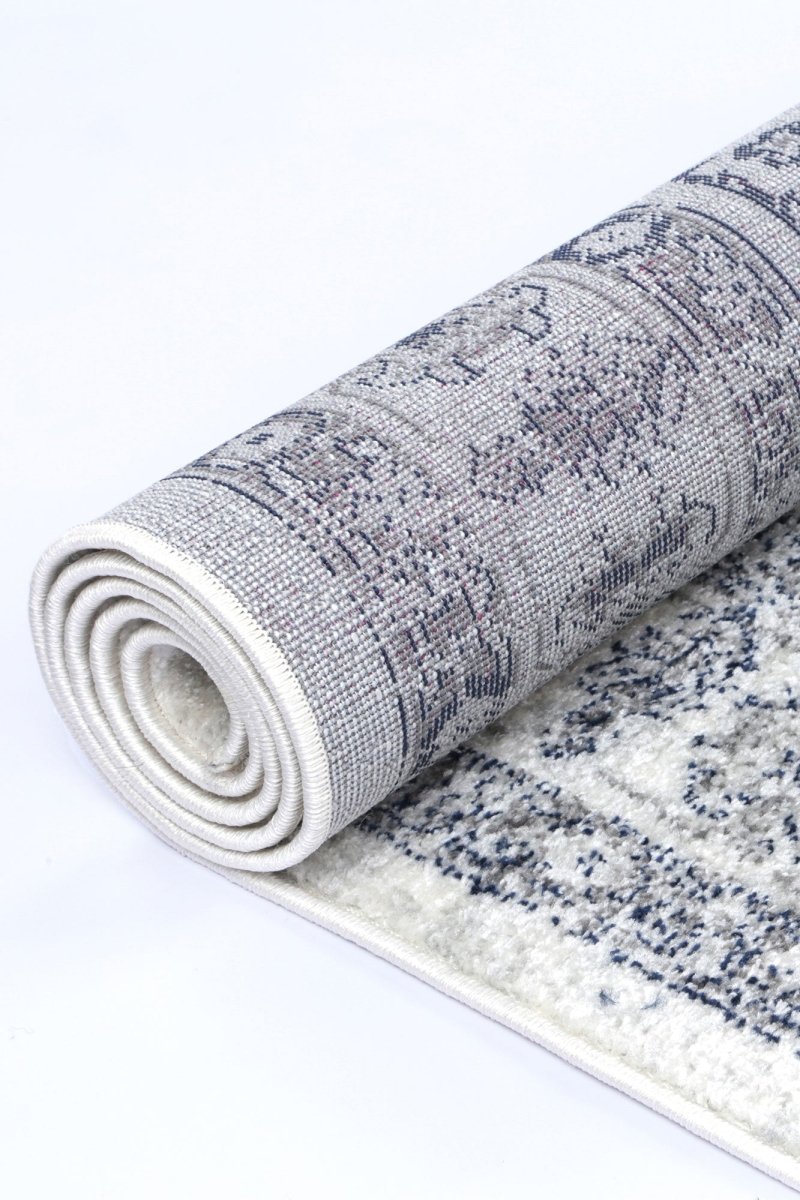 Opaline Marseille Ivory & Blue Traditional Rug - Ruggy