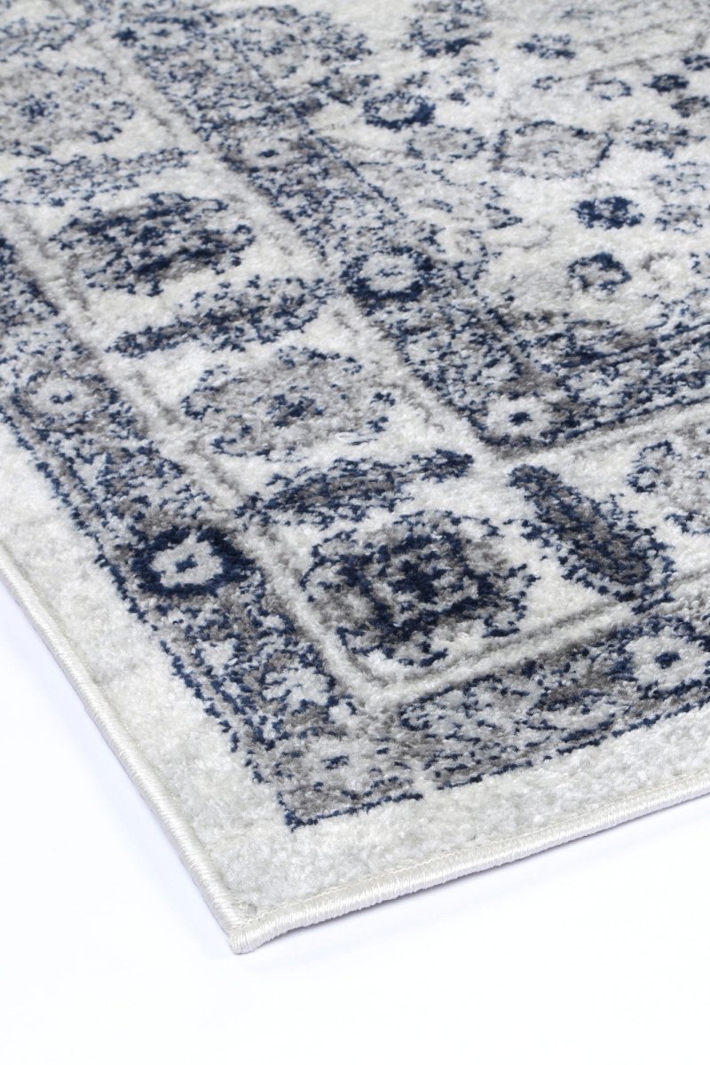 Opaline Marseille Ivory & Blue Traditional Rug - Ruggy