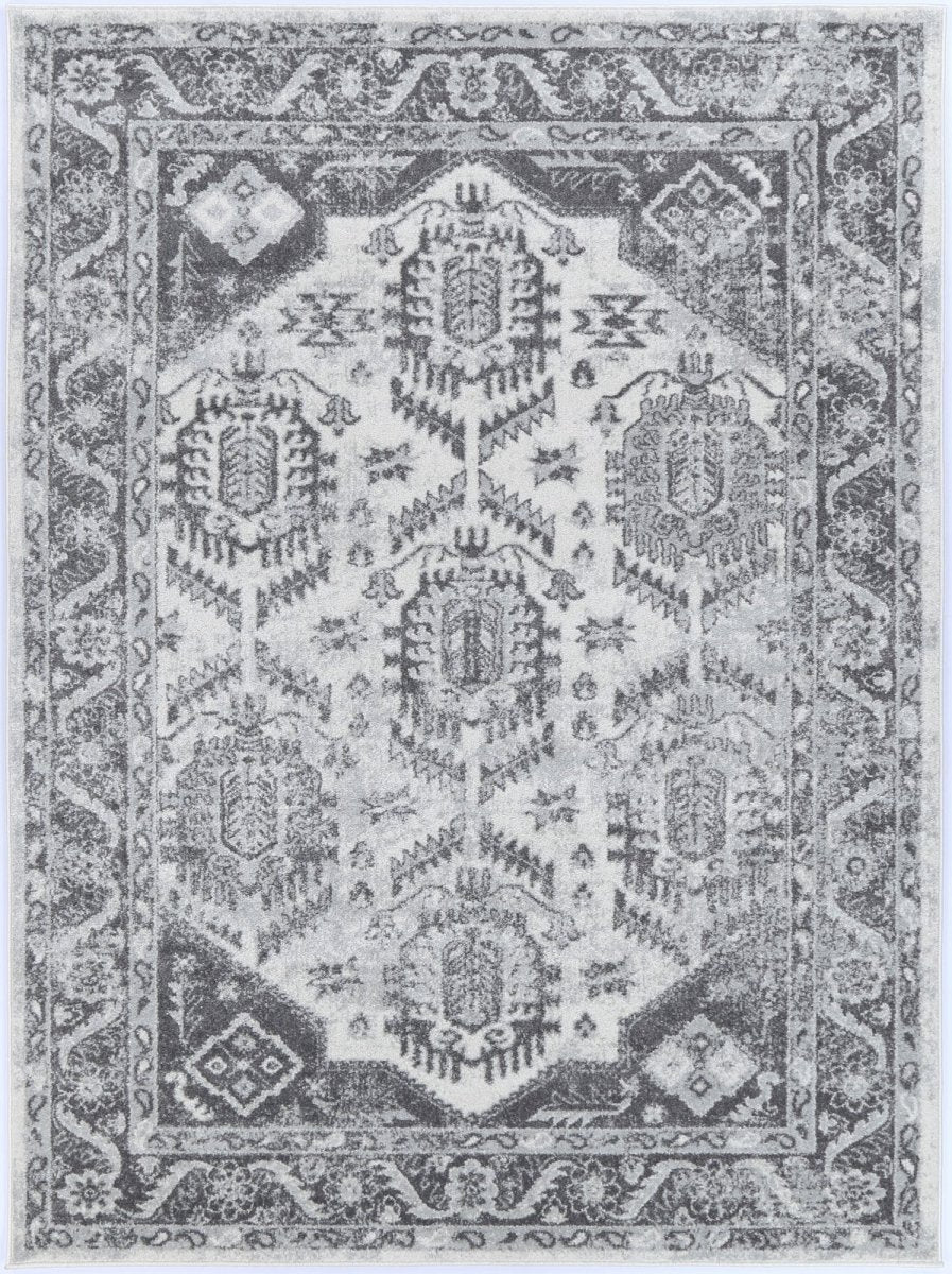 Opaline Pau Cream & Grey Traditional Rug - Ruggy