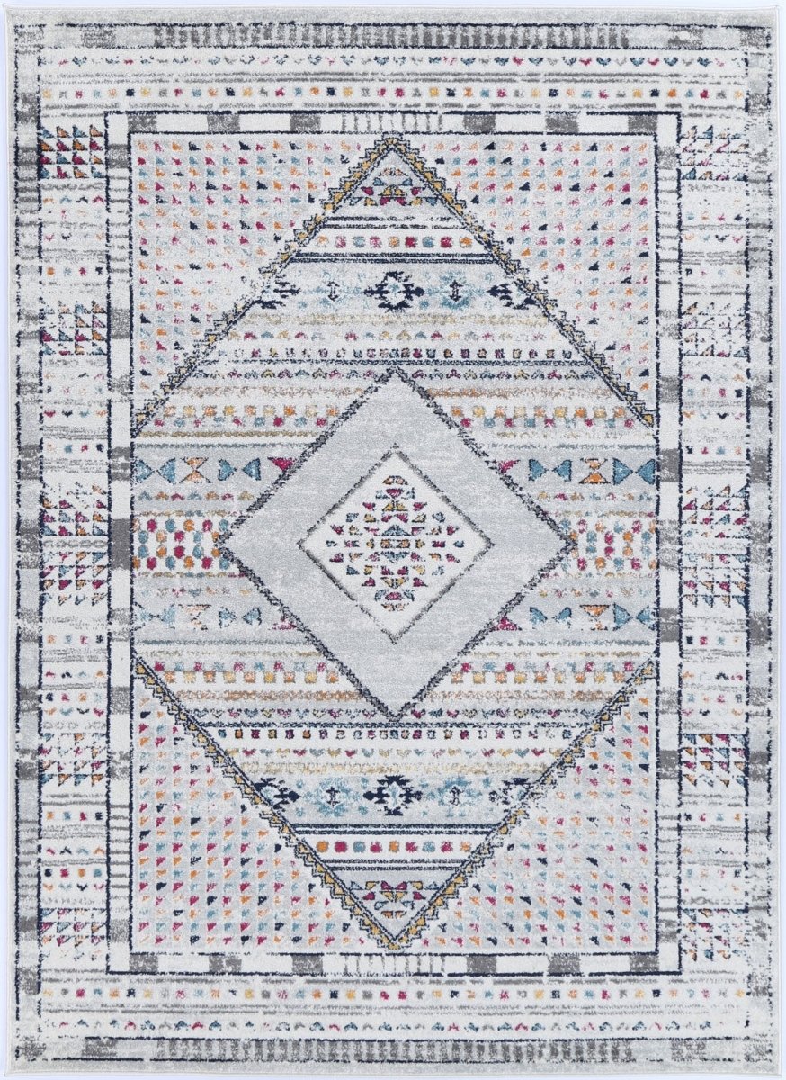 Opaline Toulon Grey Tribal Rug - Ruggy