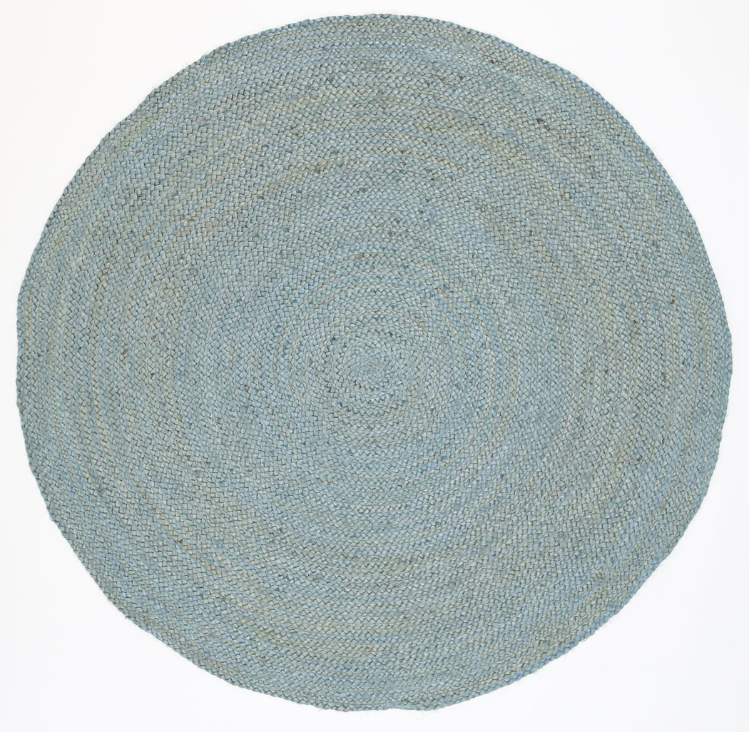 Organica Tundra Blue Jute Round Rug - Ruggy