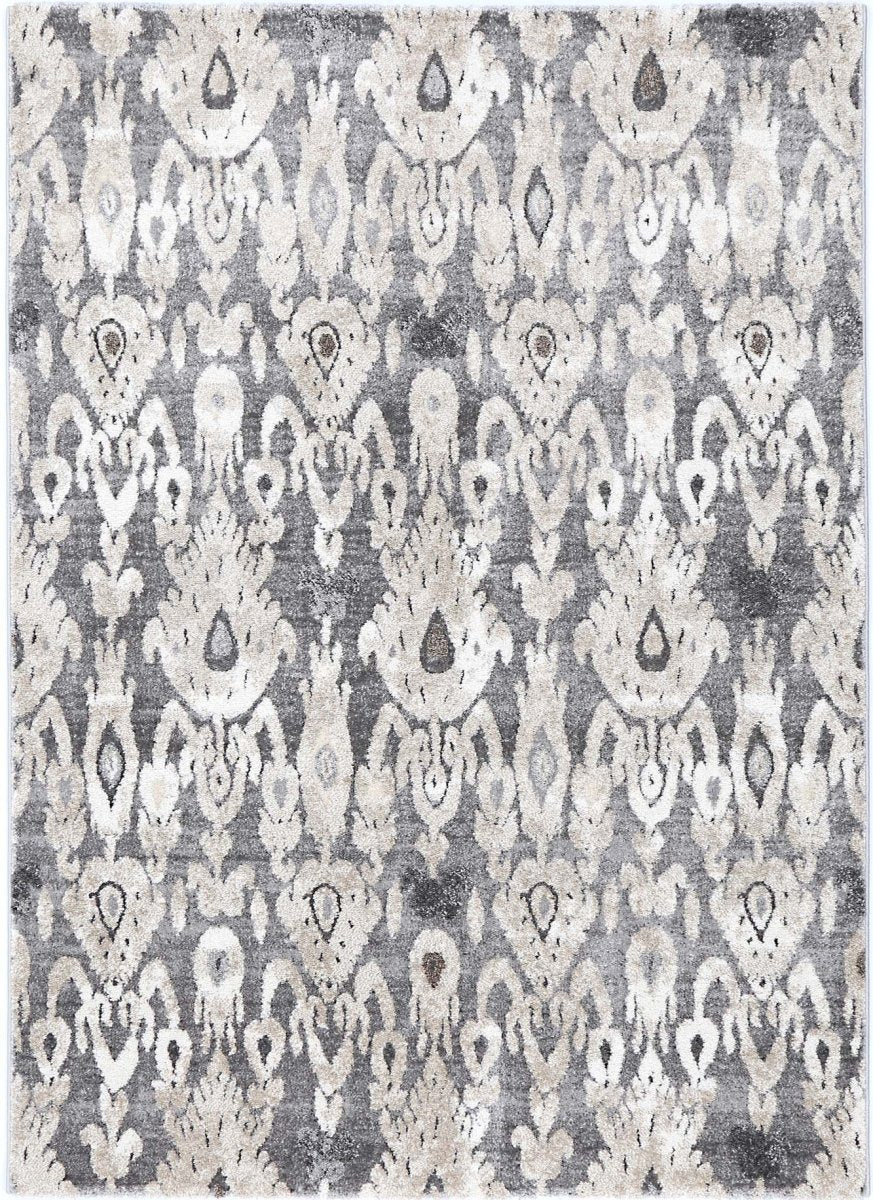 Pastella Damask Grey Plush Rug - Ruggy