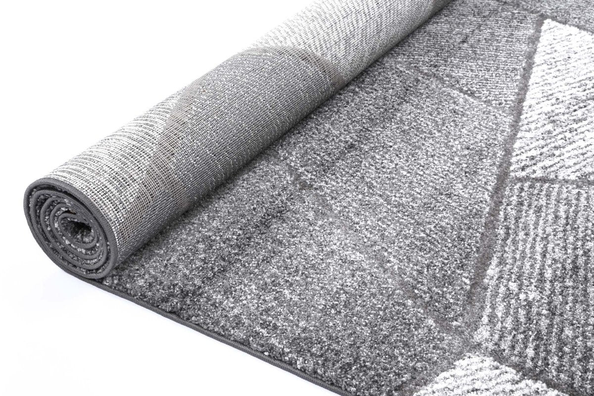 Pastella Mosaic Grey Plush Rug - Ruggy