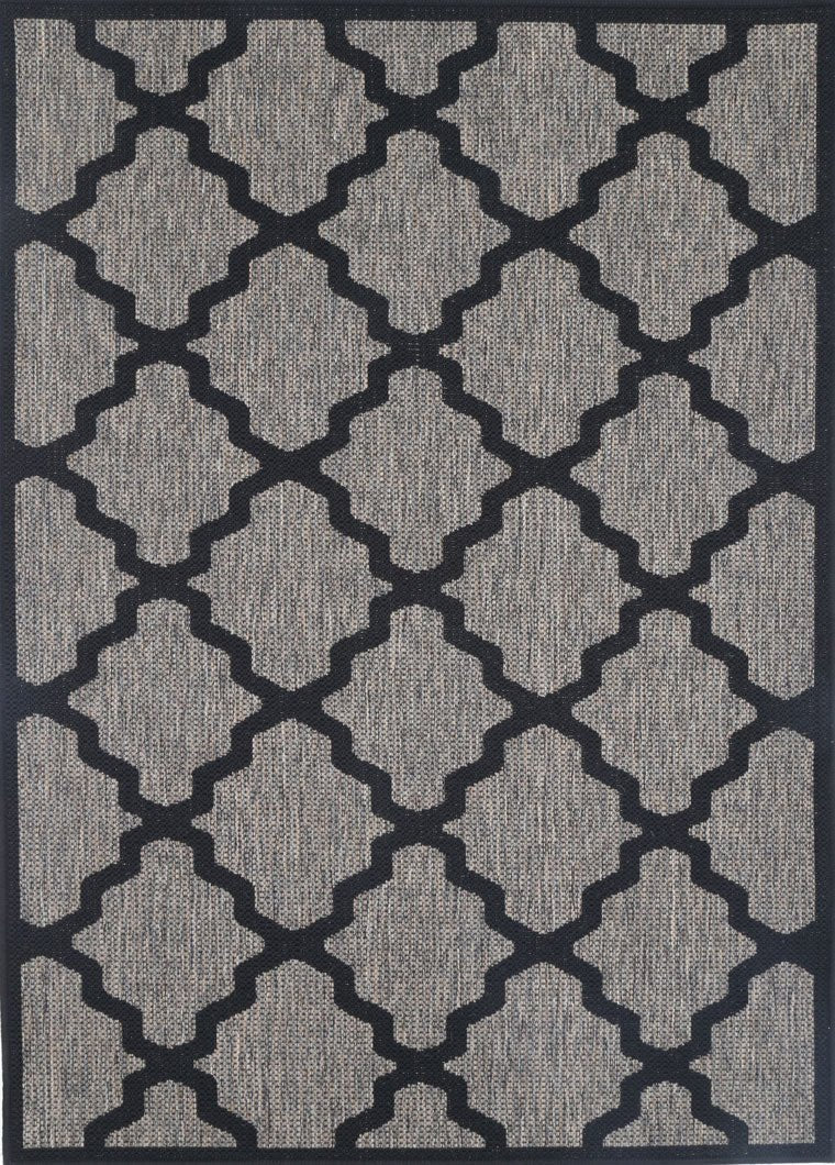 Patterna Beige and Black Geometric Rug - Ruggy