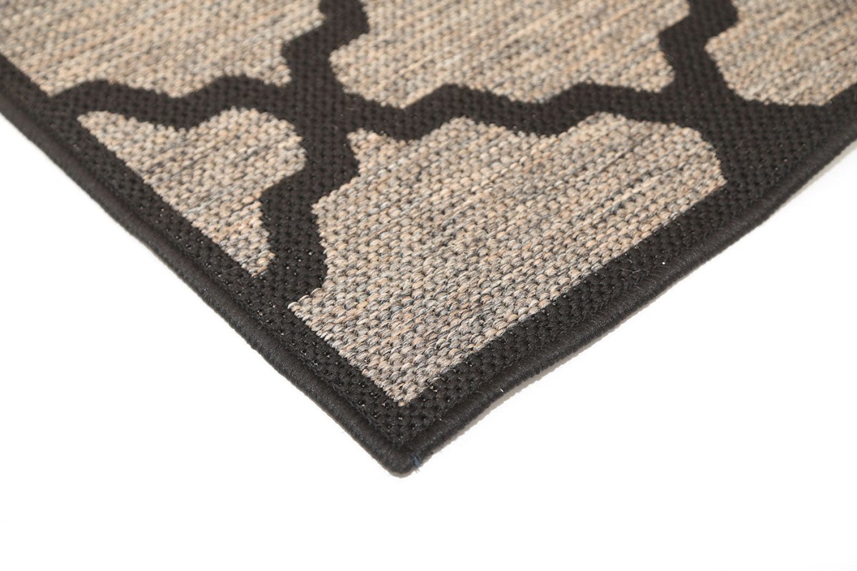 Patterna Beige and Black Geometric Rug - Ruggy