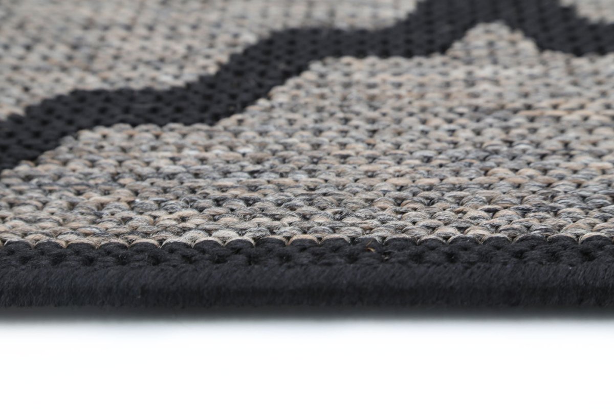 Patterna Beige and Black Geometric Rug - Ruggy