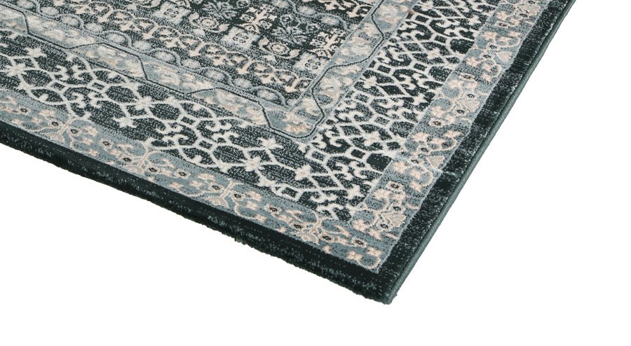 Prague Cecile Green & Ivory Traditional Rug - Ruggy