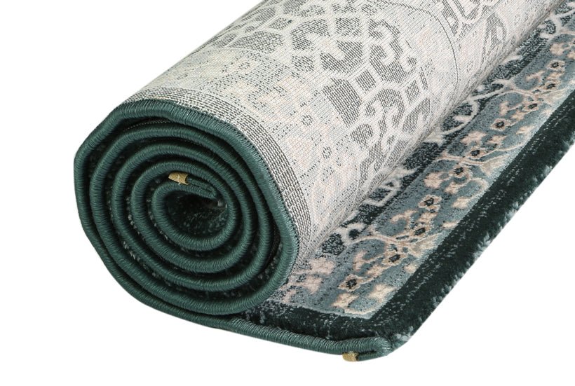 Prague Cecile Green & Ivory Traditional Rug - Ruggy