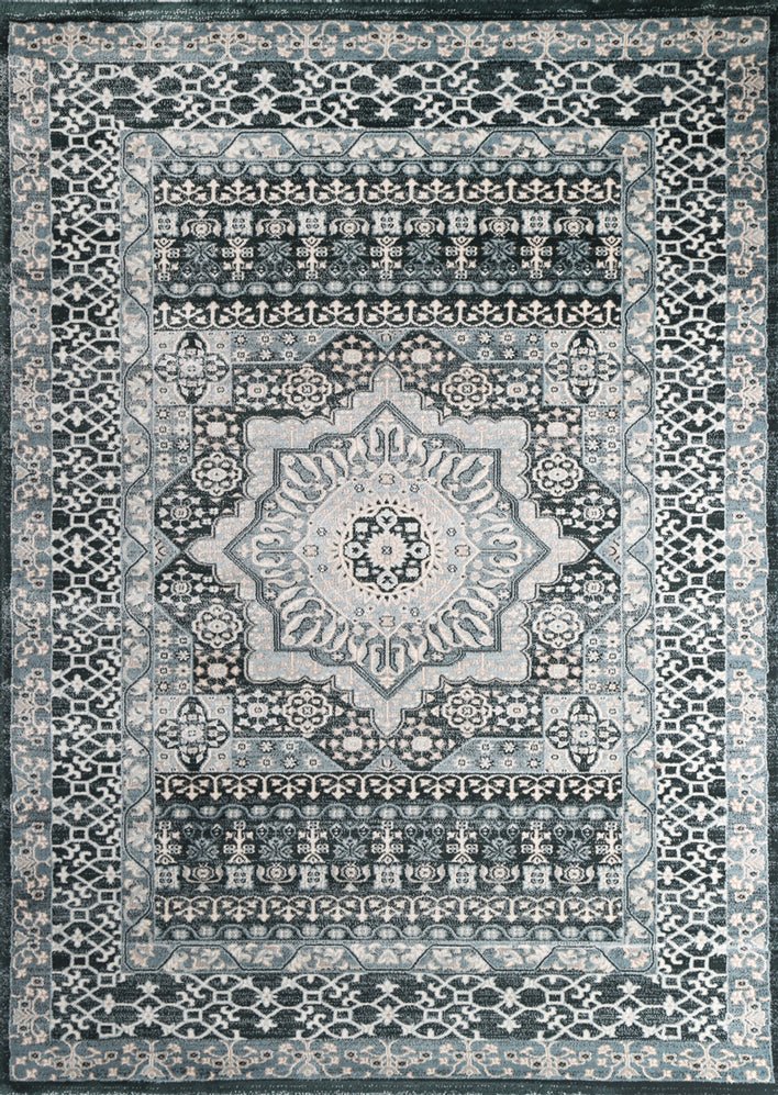 Prague Cecile Green & Ivory Traditional Rug - Ruggy