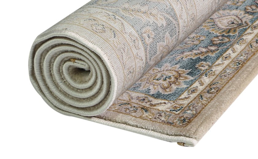 Prague Francesca Cream & Blue Traditional Rug - Ruggy