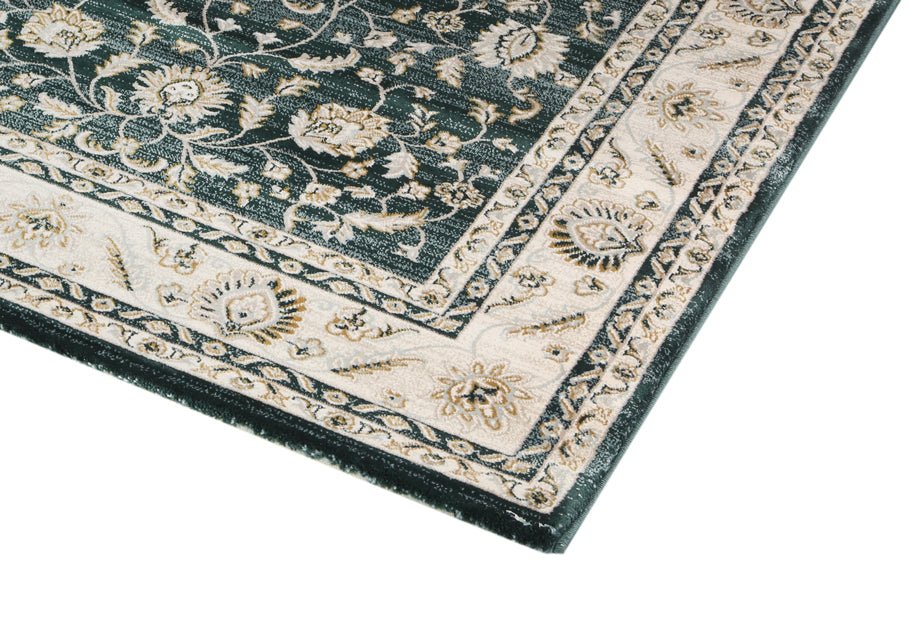 Prague Francesca Green & Cream Traditional Rug - Ruggy