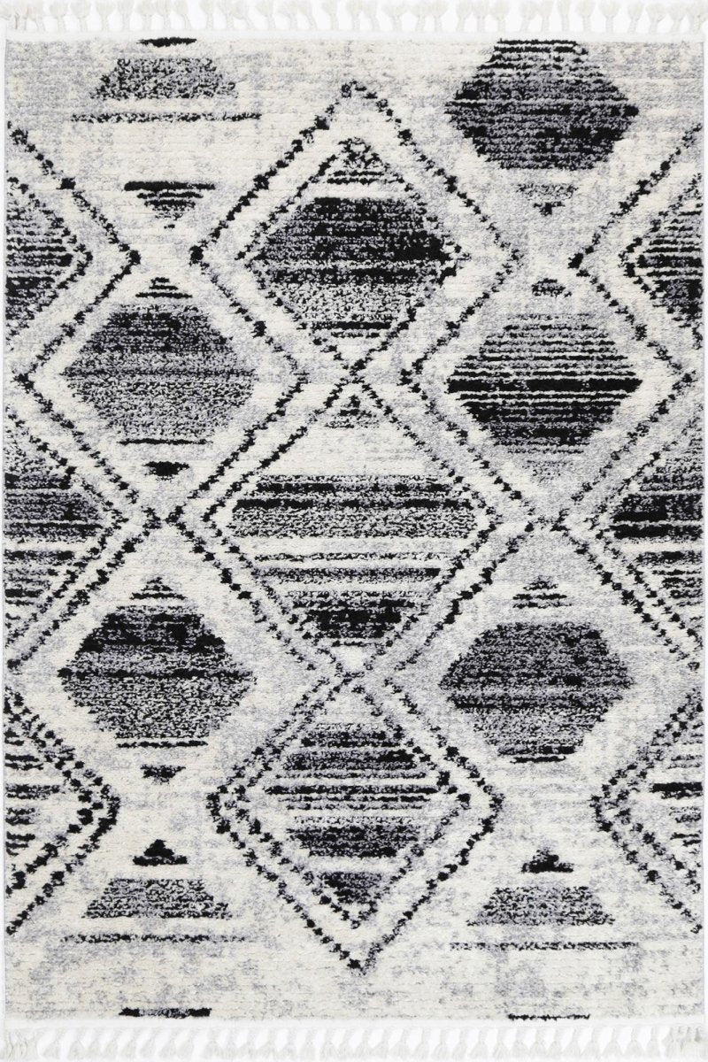 Pristine Black White Diamond Rug - Ruggy