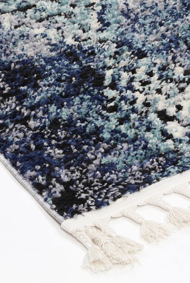 Pristine Navy Blue Diamond Abstract Rug - Ruggy