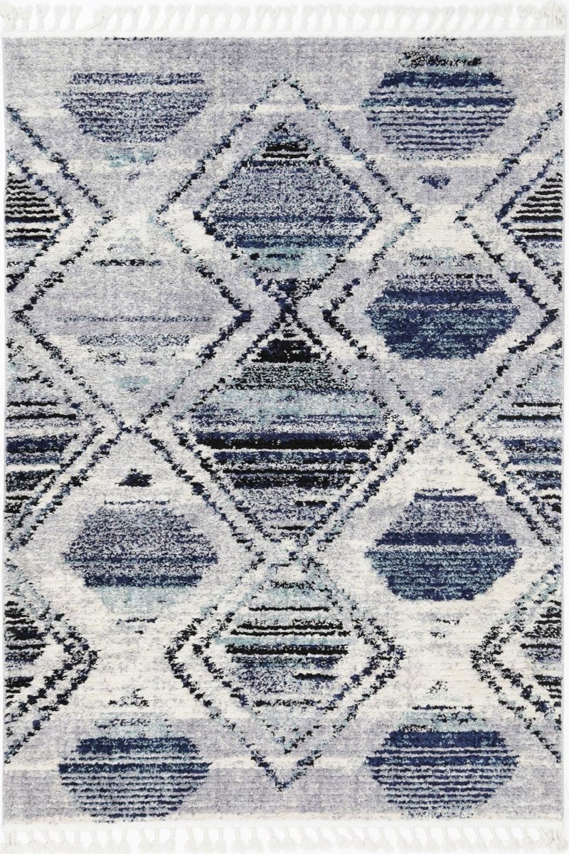 Pristine Navy Blue Diamond Rug - Ruggy