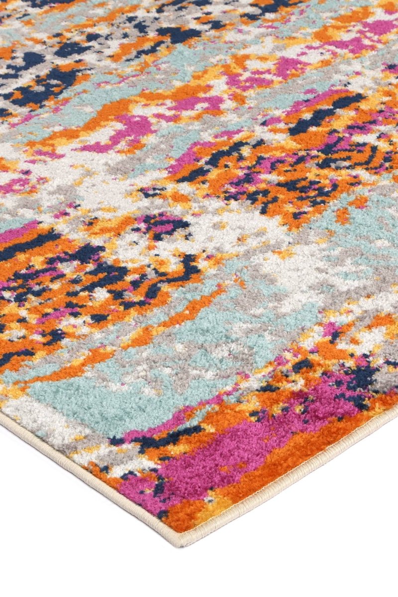 Pulse Messina Orange & Blue Transitonal Rug - Ruggy