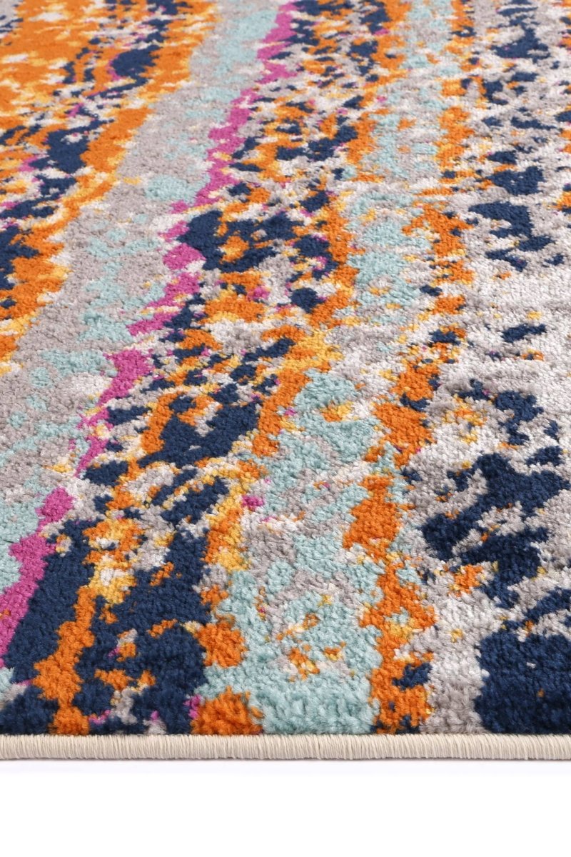 Pulse Messina Orange & Blue Transitonal Rug - Ruggy