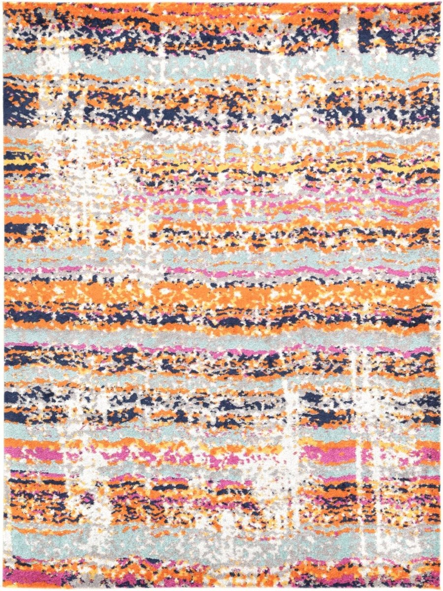 Pulse Messina Orange & Blue Transitonal Rug - Ruggy