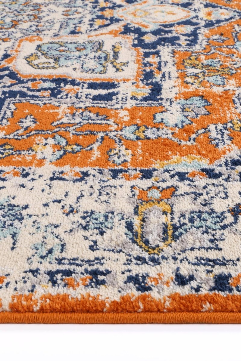 Pulse Messina Orange & Blue Transitonal Rug - Ruggy