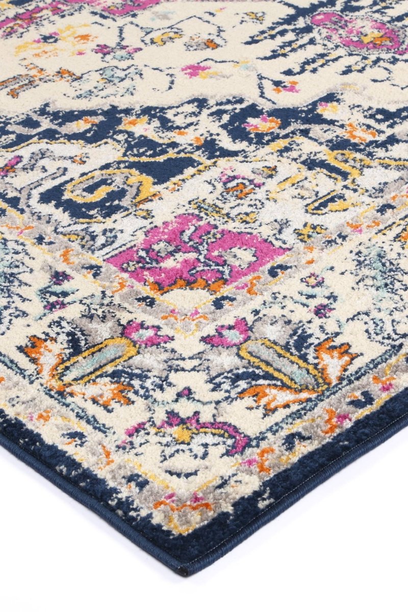 Pulse Nicosia Navy & Pink Transitional Rug - Ruggy