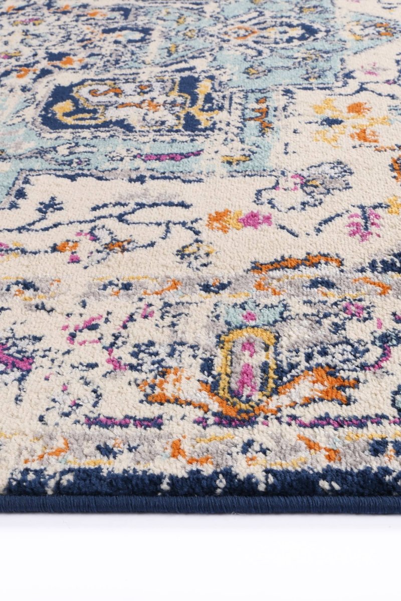 Pulse Patti Navy Traditional Rug - Ruggy