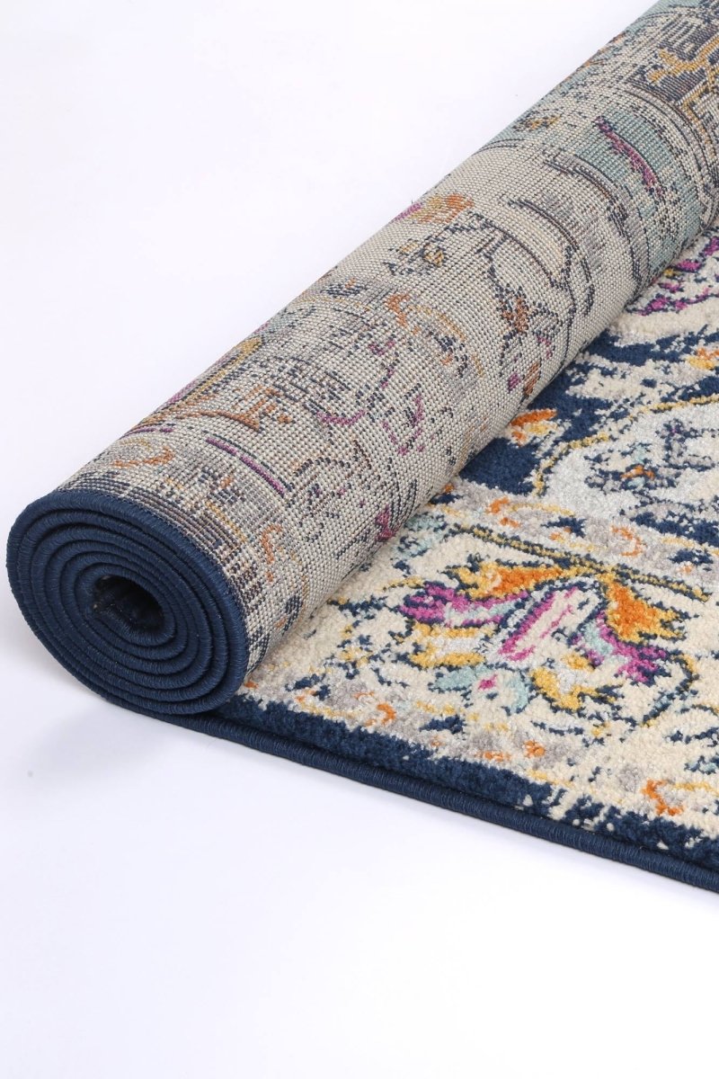 Pulse Patti Navy Traditional Rug - Ruggy