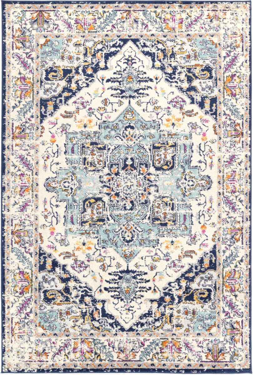 Pulse Patti Navy Traditional Rug - Ruggy