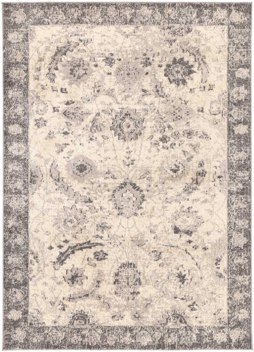 Ravish Beige/Black Traditional Rug - Ruggy