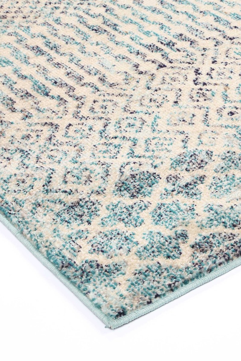 Ravish Multi Blue Geometric Rug - Ruggy