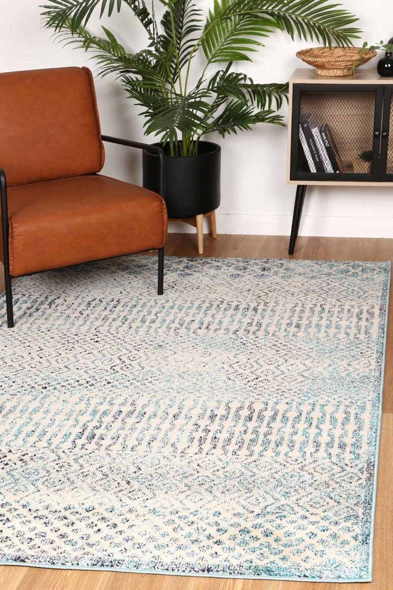 Ravish Multi Blue Geometric Rug - Ruggy