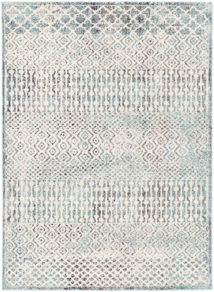 Ravish Multi Blue Geometric Rug - Ruggy