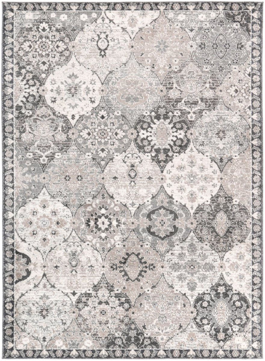 Recyclo Meiji Ogee Grey Rug - Ruggy