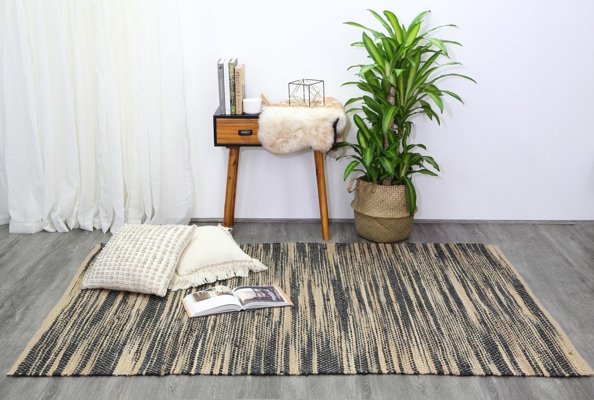 Ripple Grey Stipe Rug - Ruggy