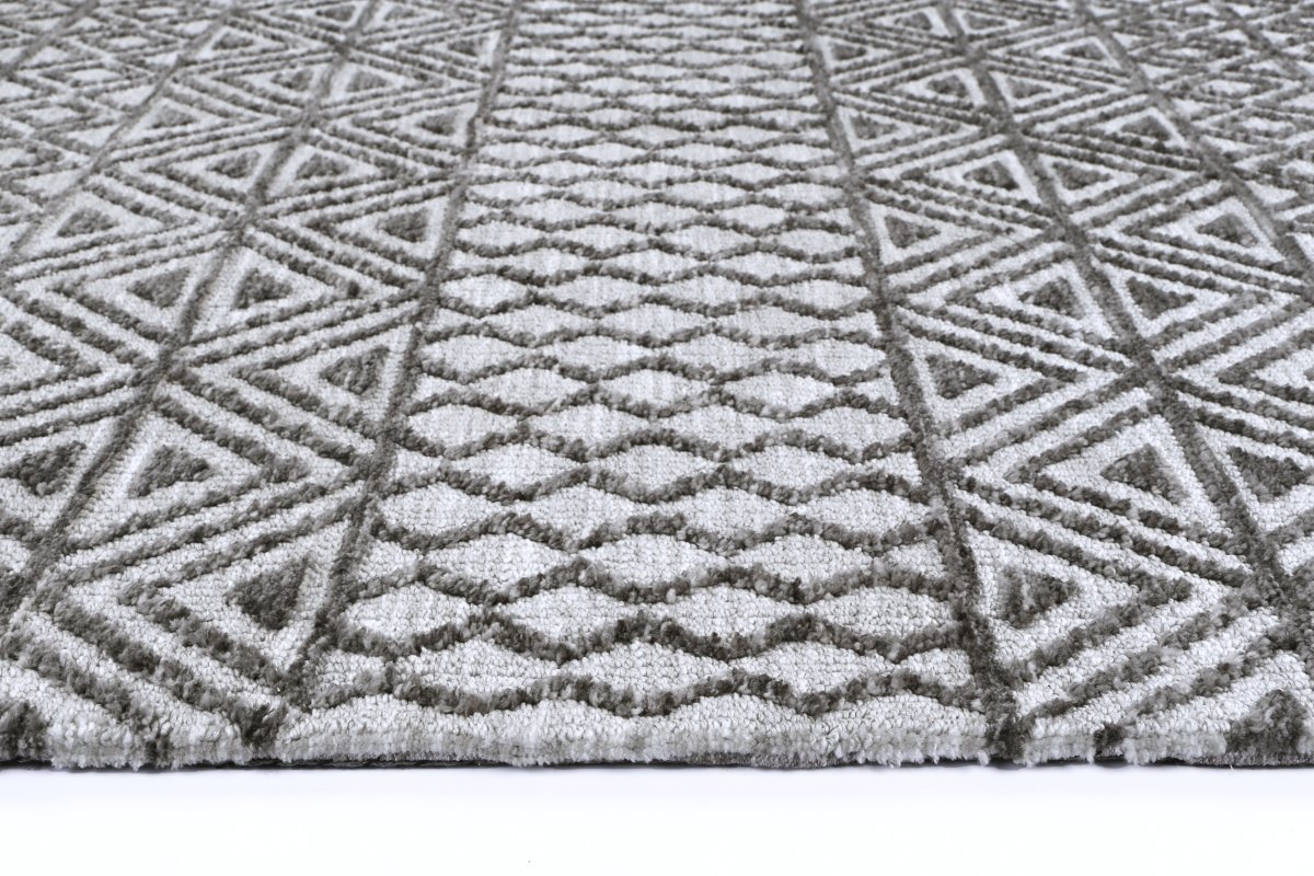 Ritz Ramdass Grey Cotton Blend Rug - Ruggy