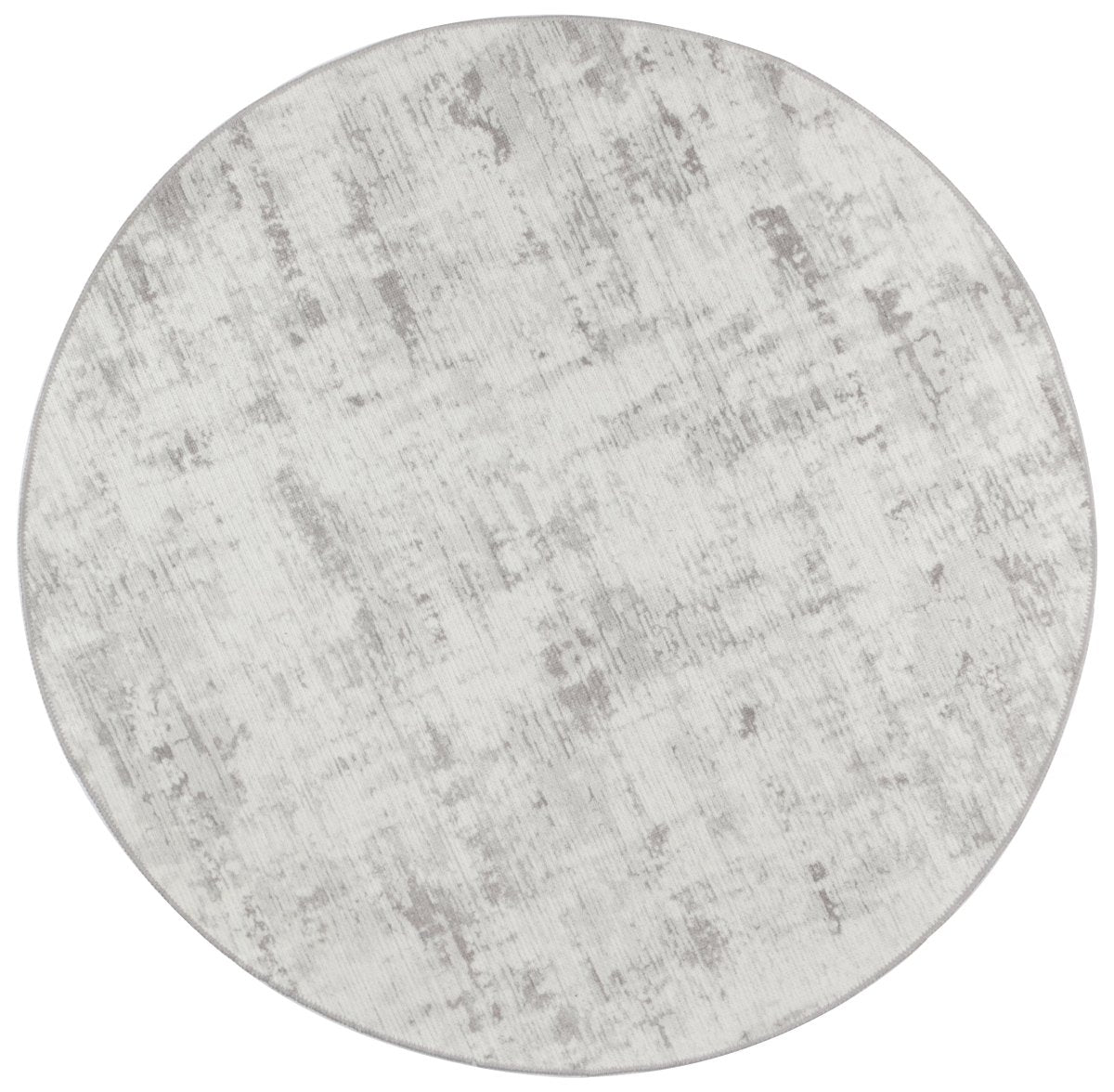 Royal Alfred Ivory Distressed Washable Round Rug - Ruggy