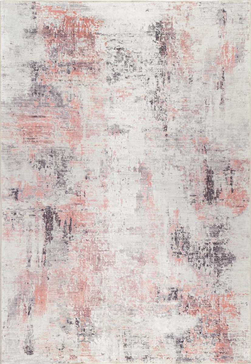 Royal Blush Ivory Distressed Washable Rug - Ruggy