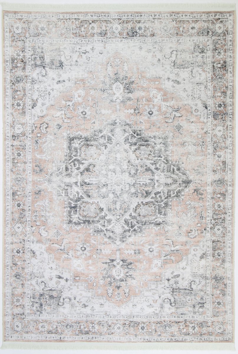 Royal Cezanne Blush Distressed Washable Rug - Ruggy