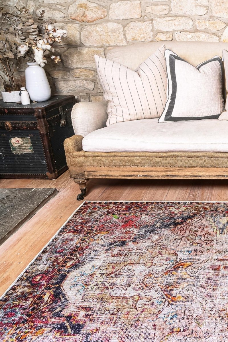 Royal Ernest Multi Distressed Washable Rug - Ruggy